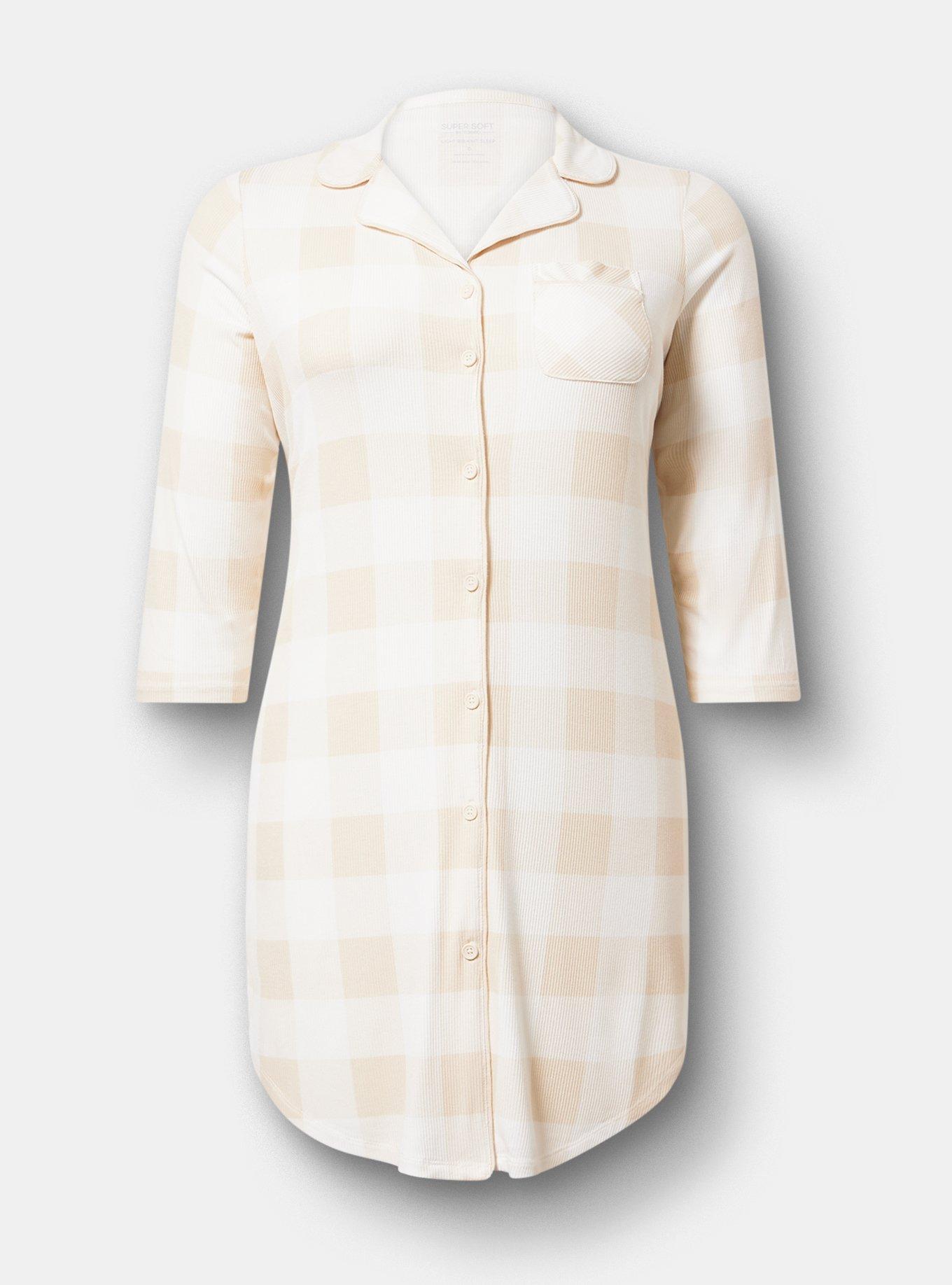 Soft Rib Button-Through Sleep Gown