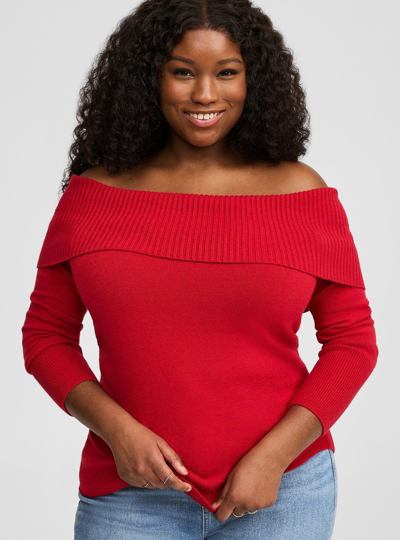 Off shoulder top sweater best sale