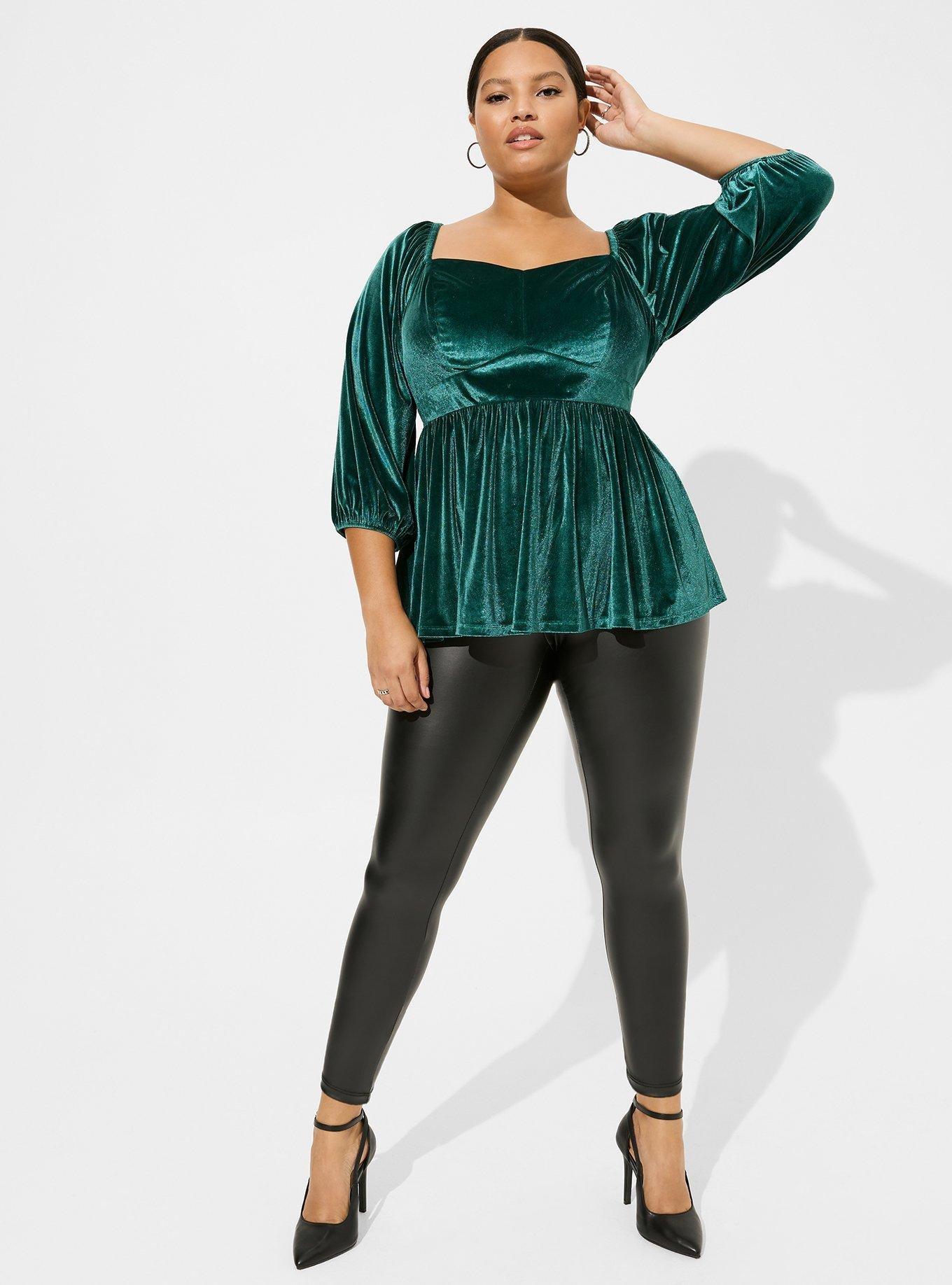 Velvet store peplum top