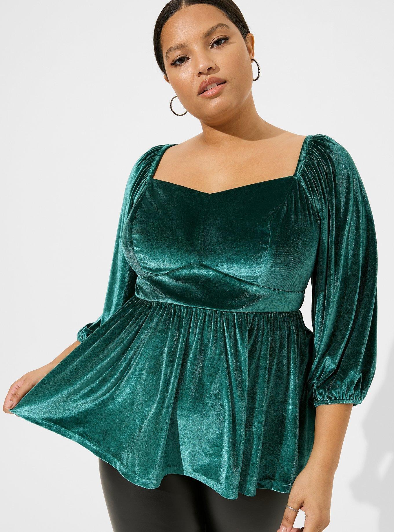 Plus Size - Velvet Corset Peplum Top - Torrid