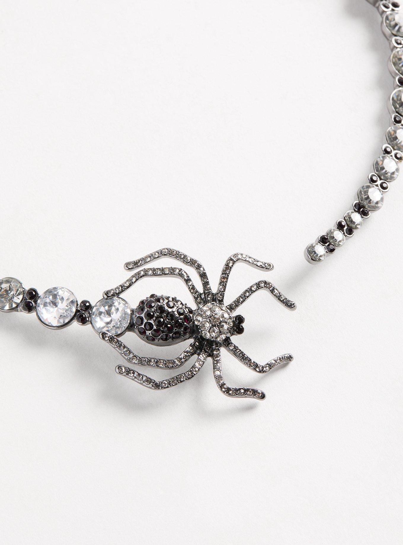 Bejeweled Spider Statement Necklace