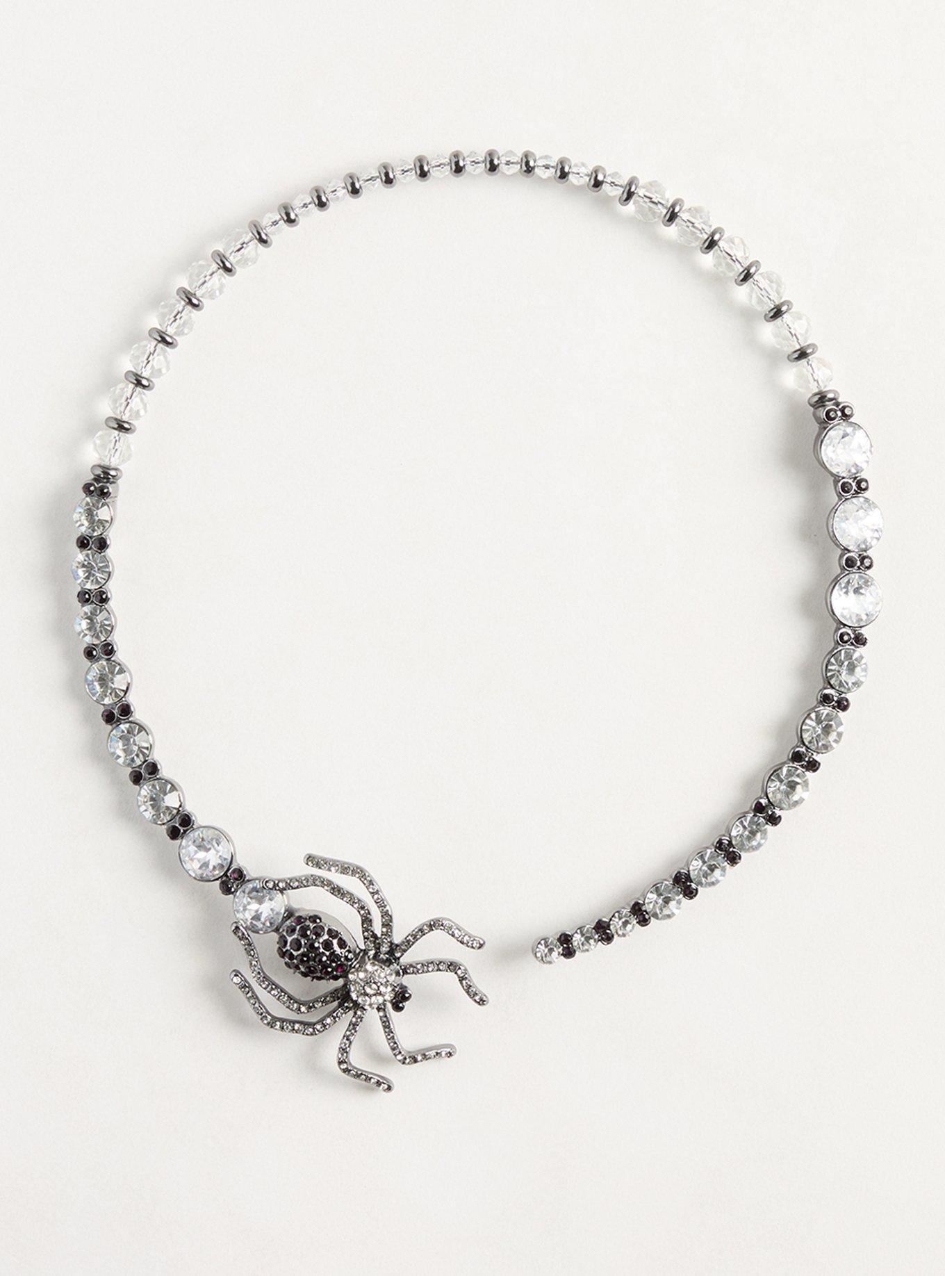 Bejeweled Spider Statement Necklace