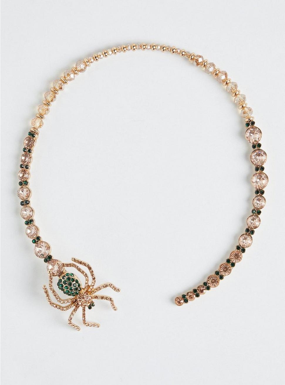 Bejeweled Spider Statement Necklace, , hi-res