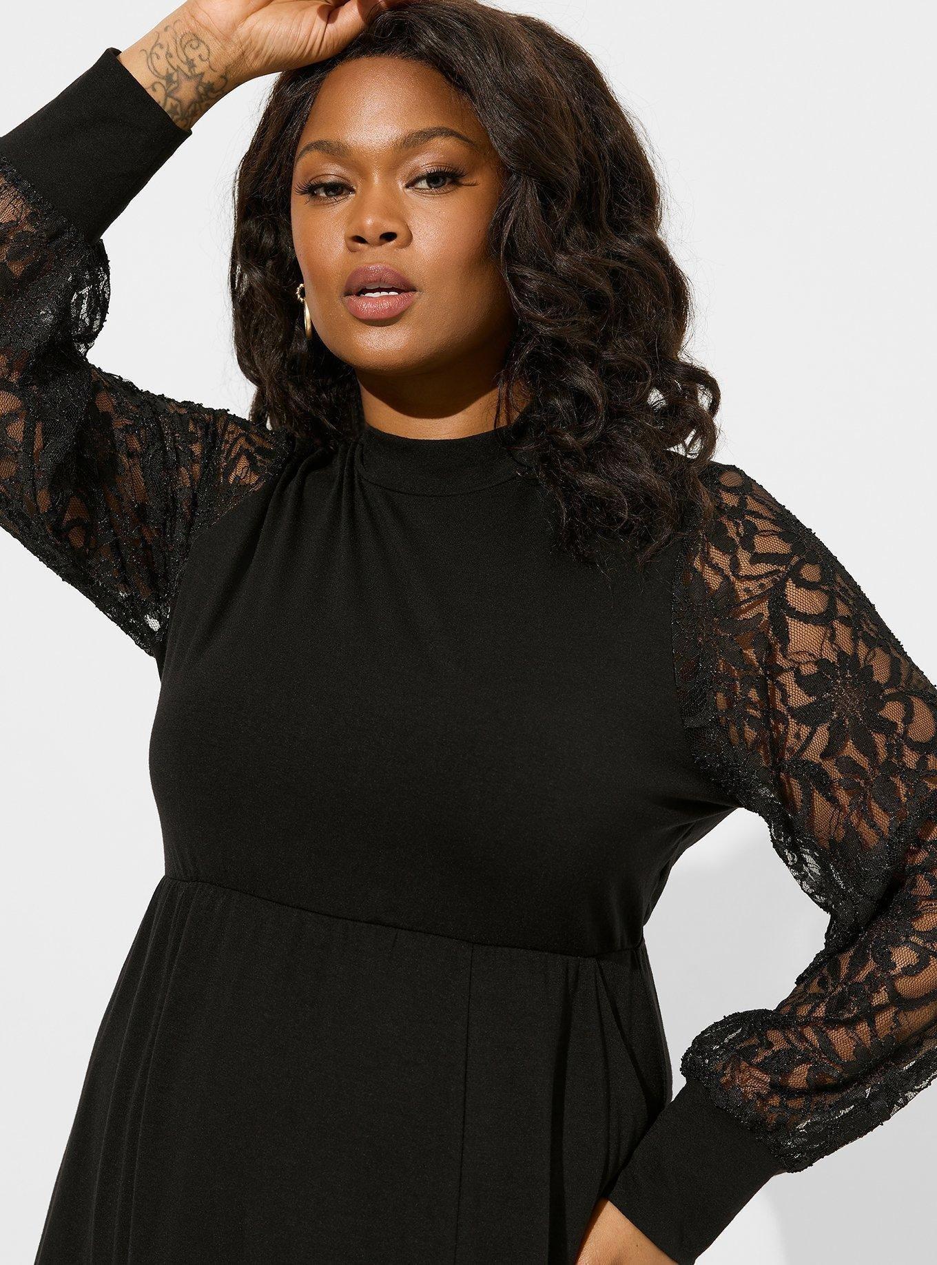 Torrid black outlet lace skater dress