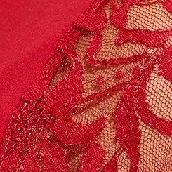 At The Knee Jersey Lace Sleeve Mock Neck Skater Dress, JESTER RED, swatch
