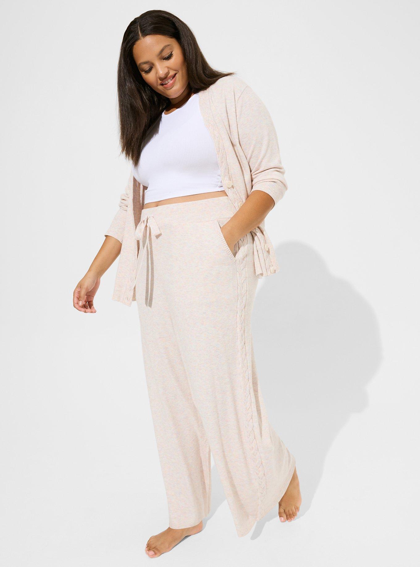 Womens plus size discount wide leg lounge pants