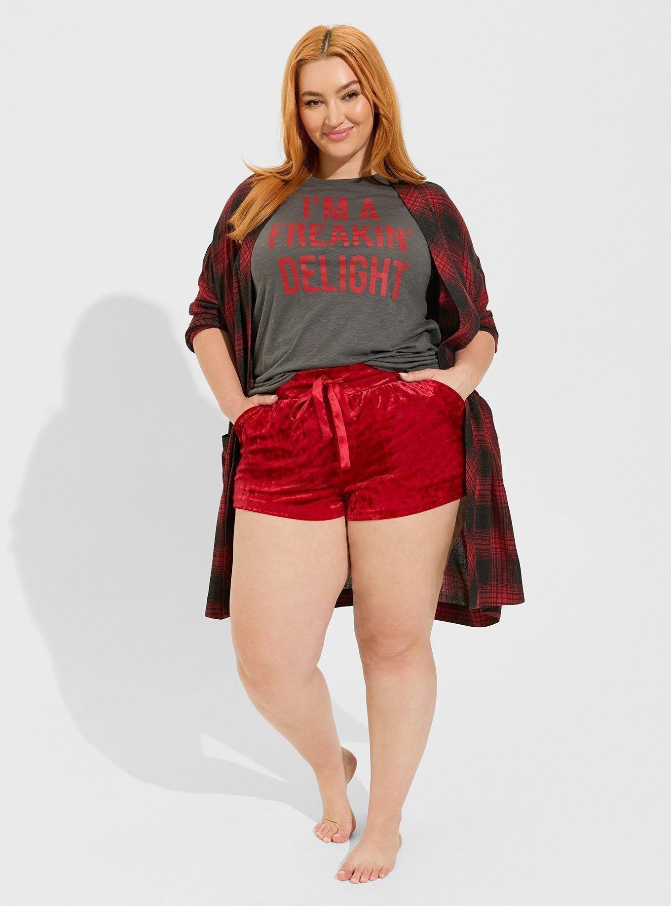 Plus Size - Crushed Velour Sleep Short - Torrid