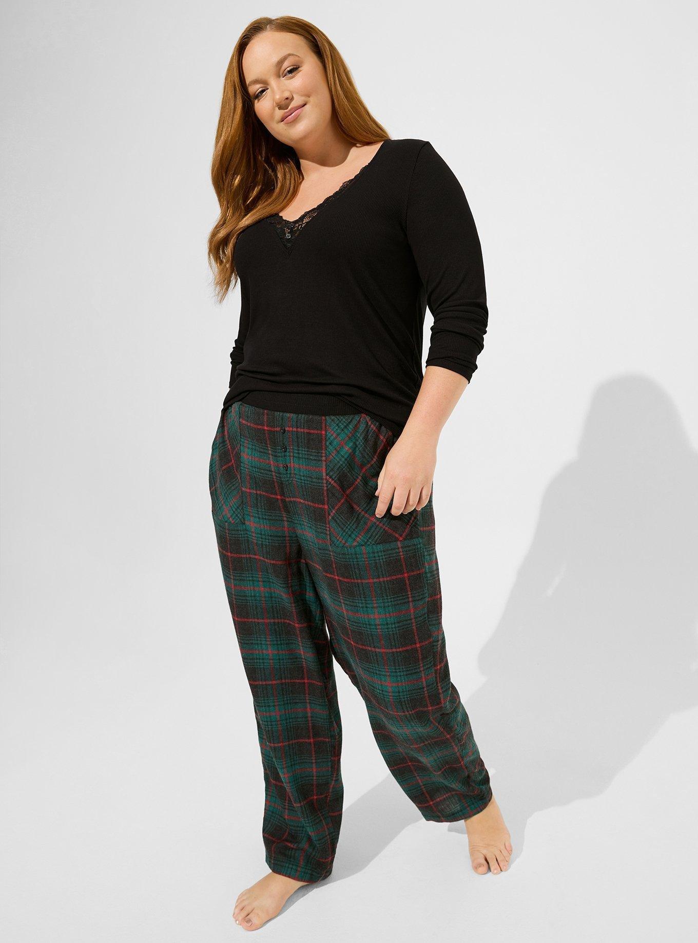 Lands' End Women's Plus Size Print Flannel Pajama Pants - 1x