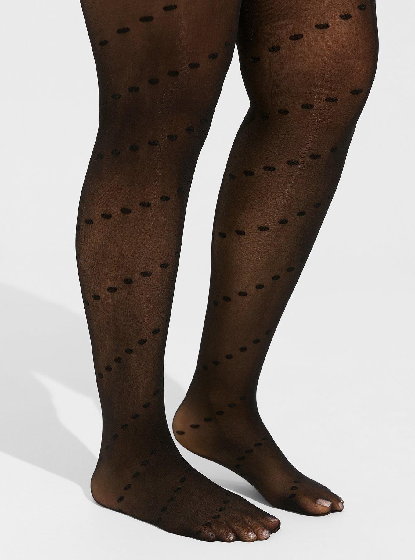 Plus Size Diagonal Swiss Dot Tights Torrid