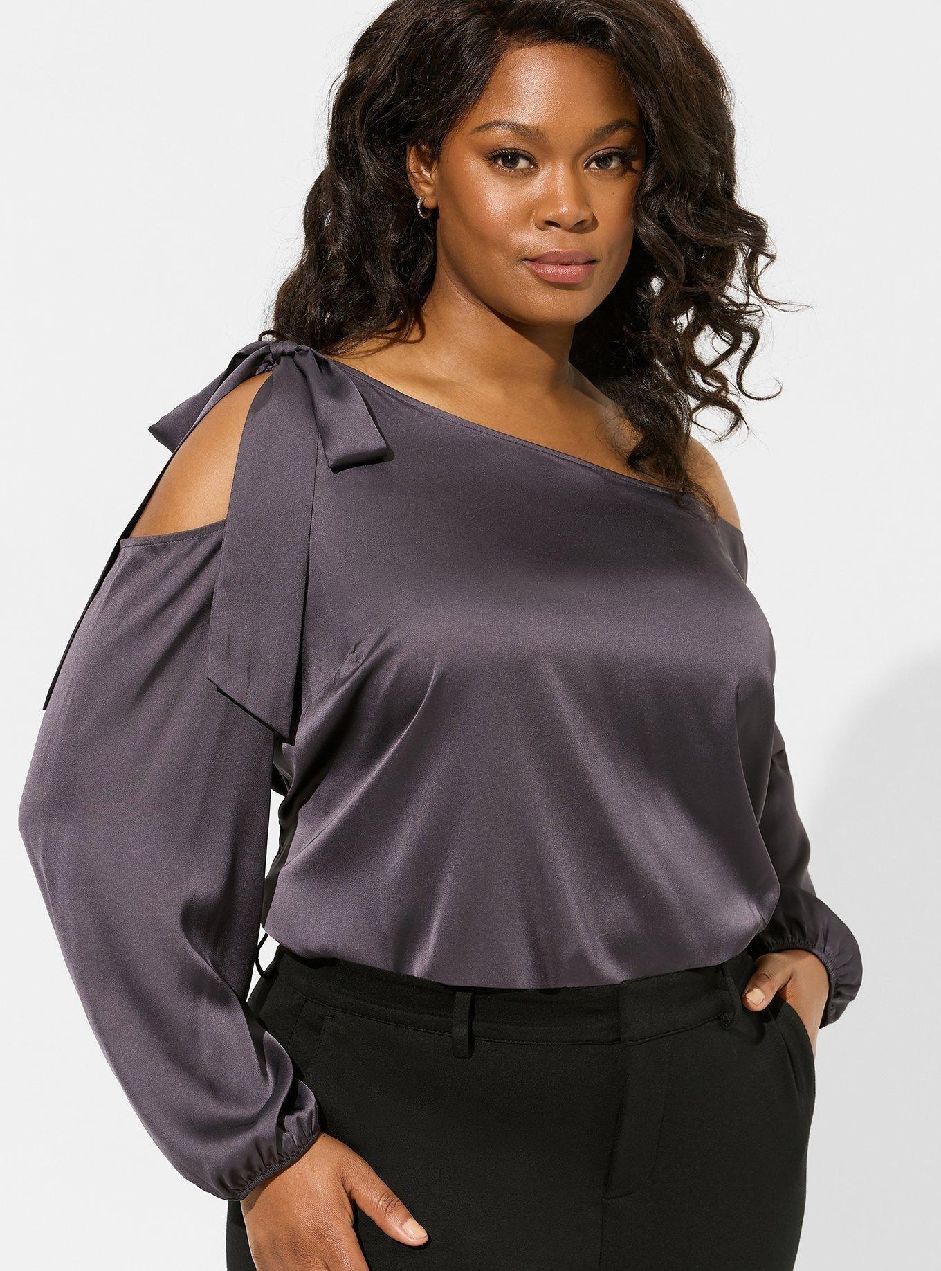 Plus Size - Satin And Lace High Neck Bra Top - Torrid