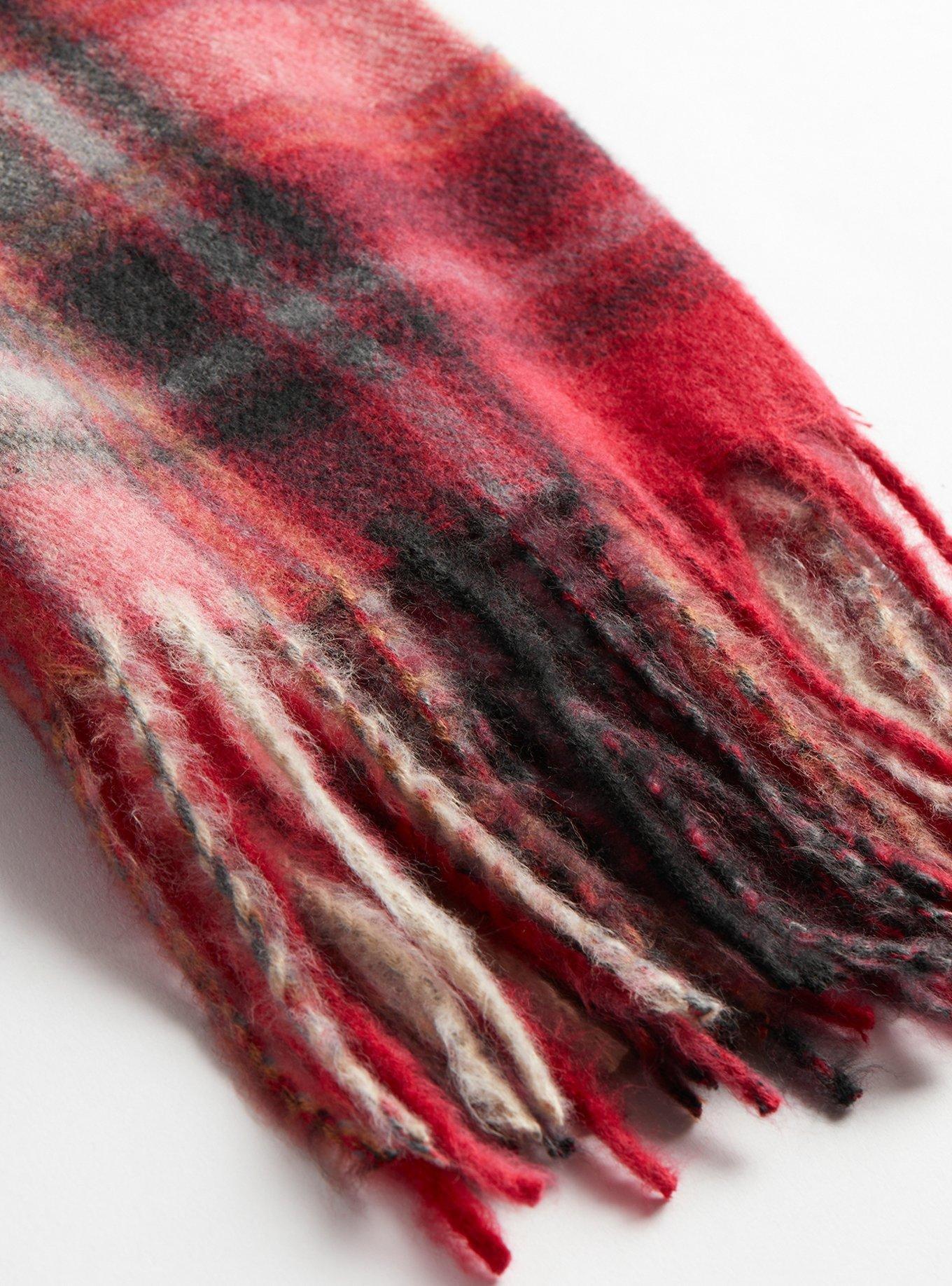 Long Plaid Woven Scarf