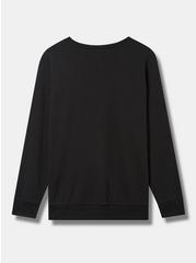 Plus Size Schitt's Creek Apothecary Cozy Fleece Crew Sweatshirt, DEEP BLACK, alternate