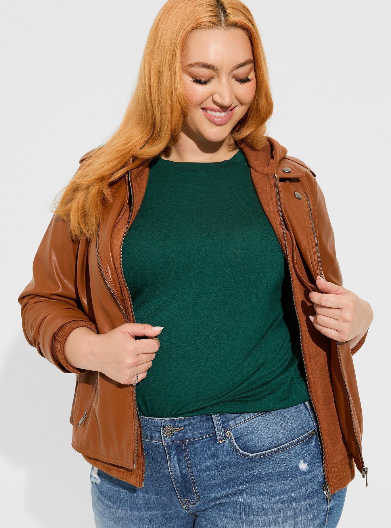 Plus Size - Faux Leather Corset Waist Moto Jacket - Torrid