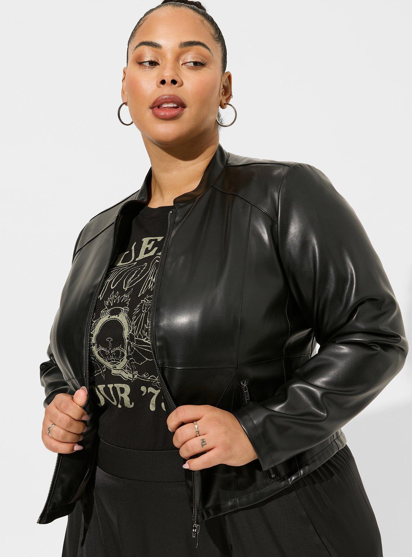 Plus Size - Faux Leather Corset Waist Moto Jacket - Torrid