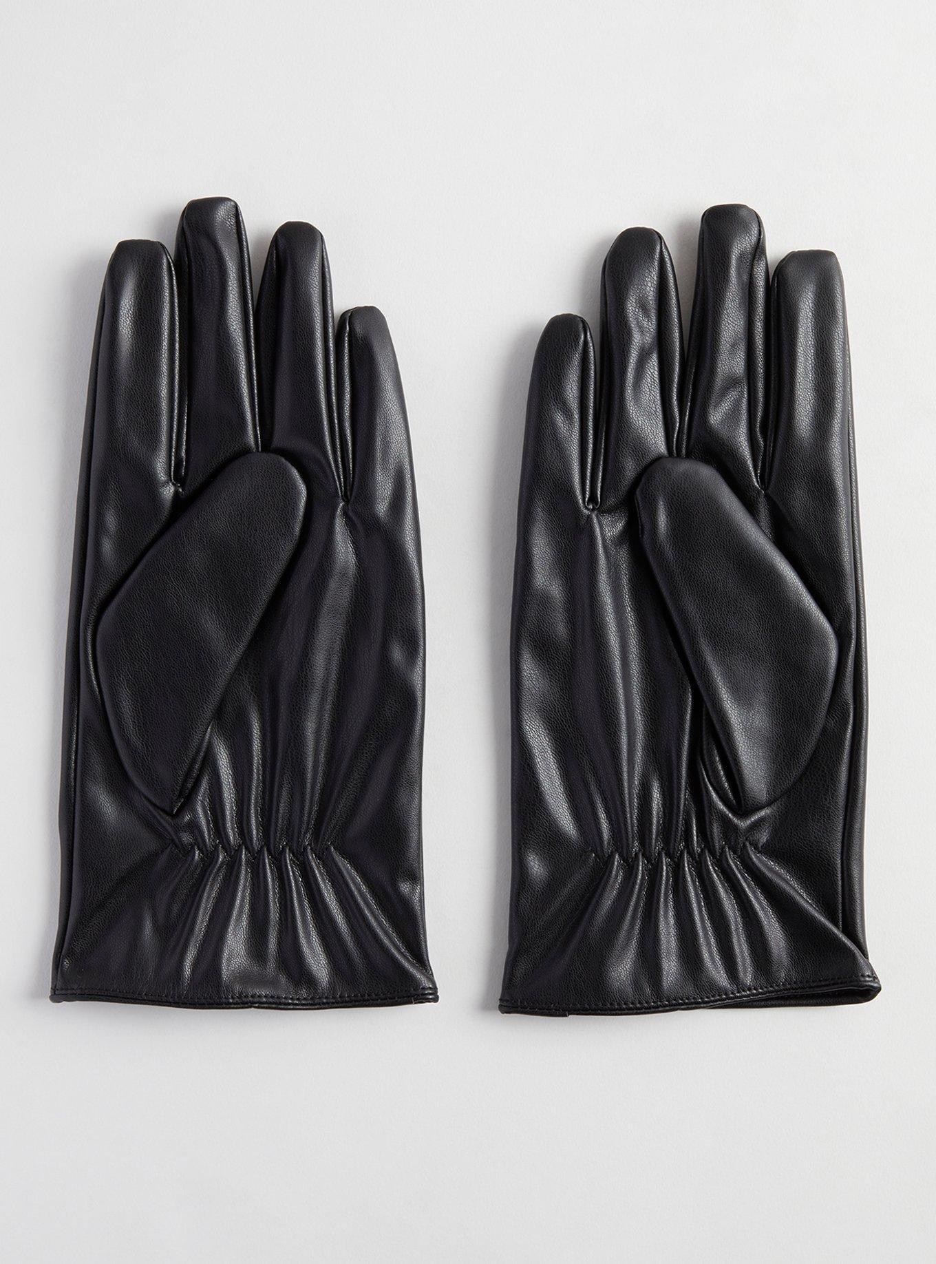 Smooth Faux Leather Gloves