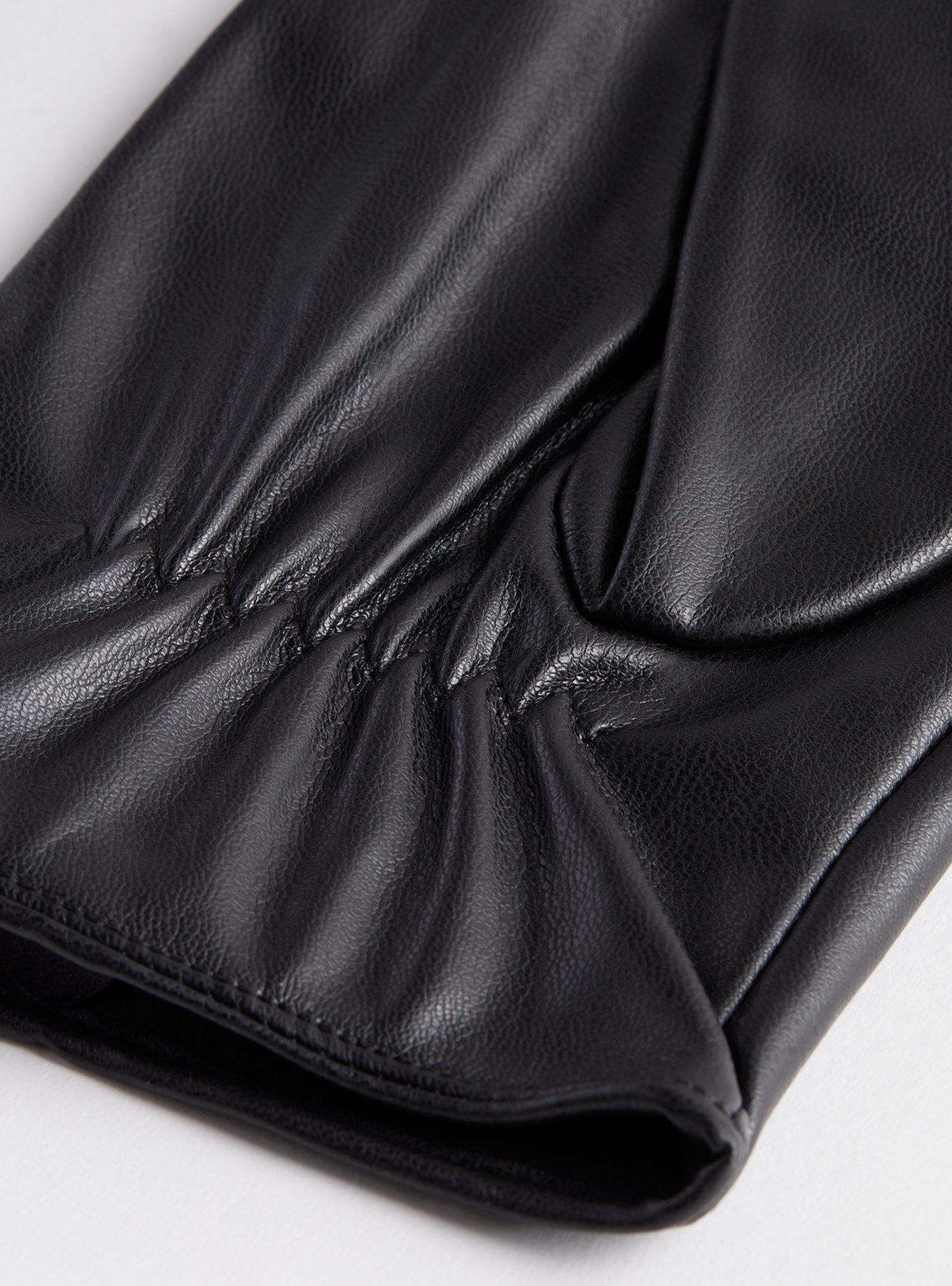 Smooth Faux Leather Gloves