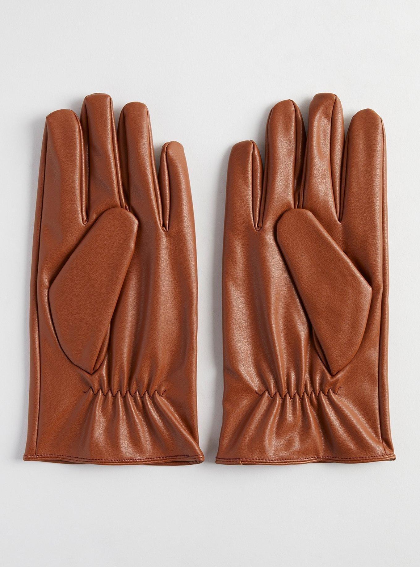 Women's plus size leather on sale gloves