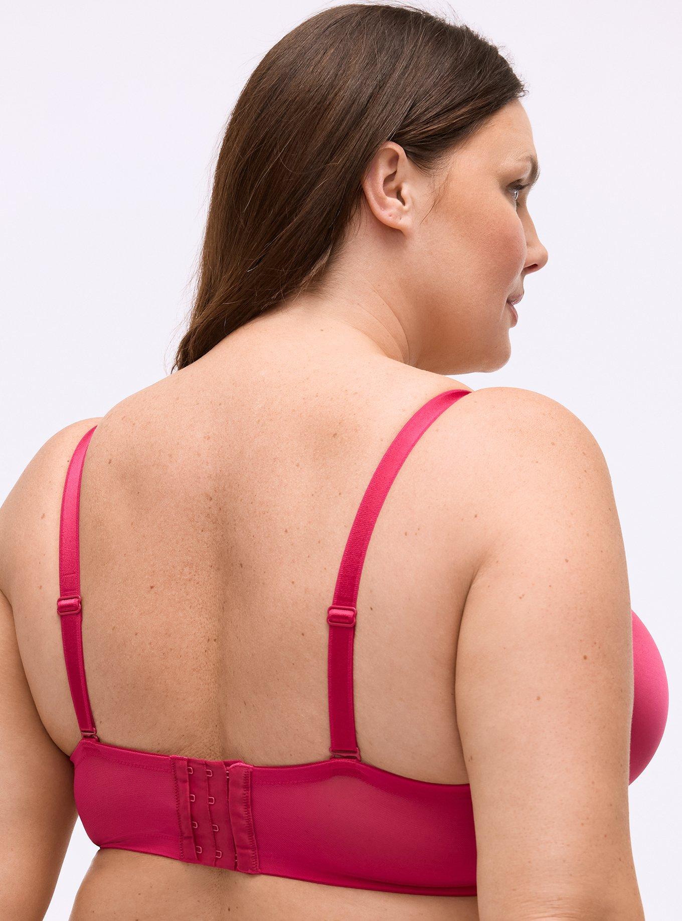 XO Plunge Push-Up Shine Bra, CERISE, alternate