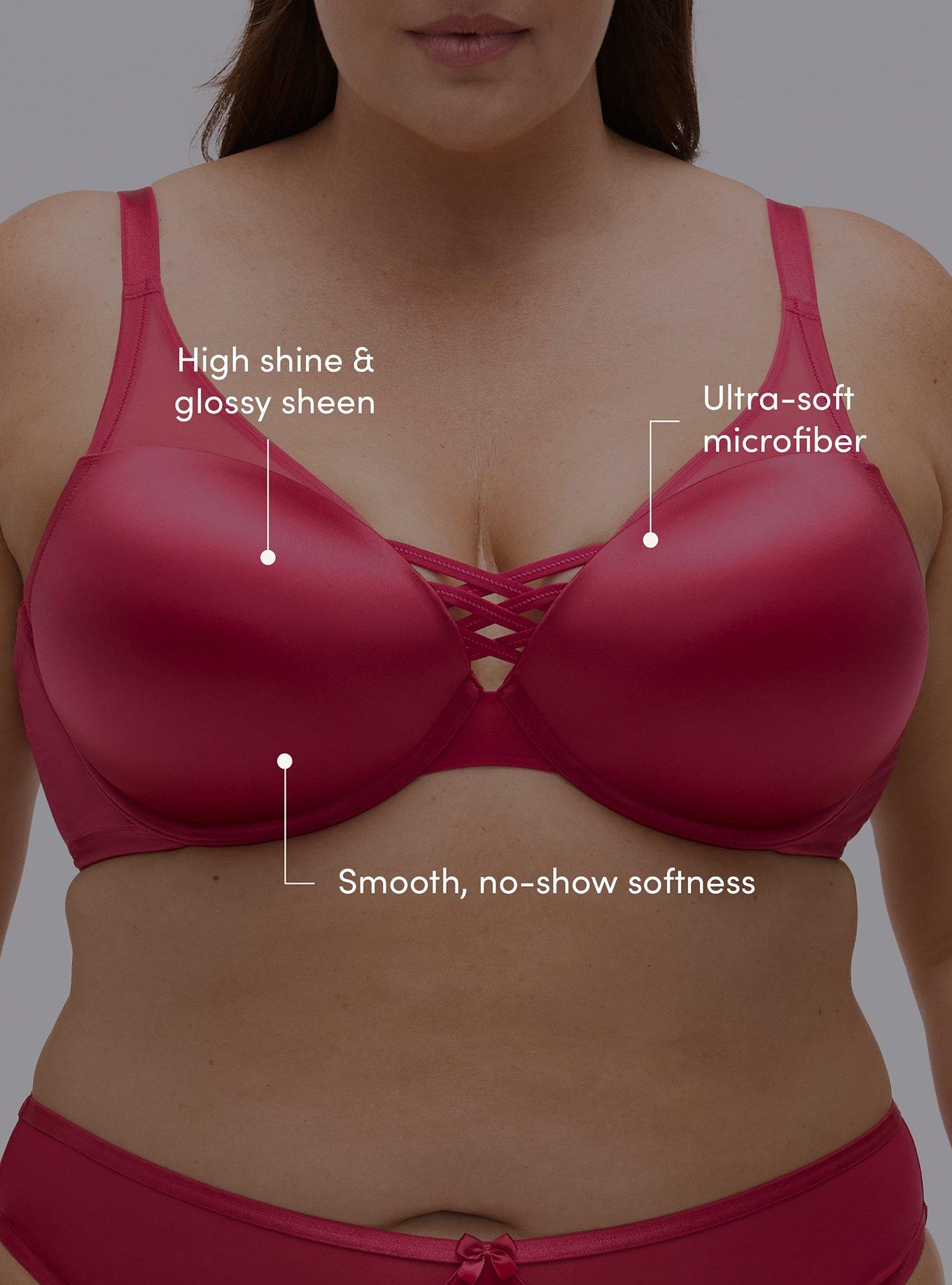 XO Plunge Push-Up Shine Bra, CERISE, alternate