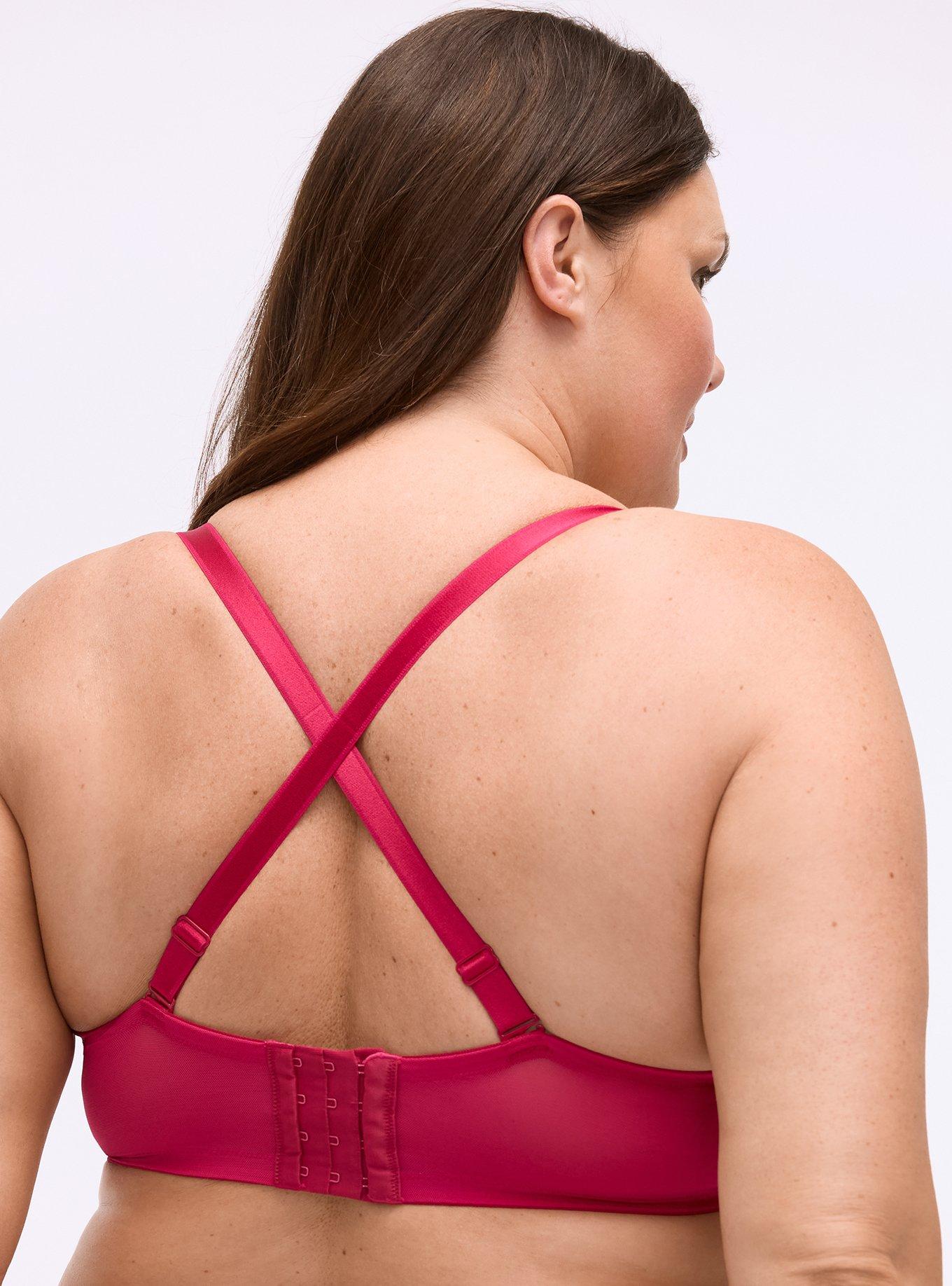 XO Plunge Push-Up Shine Bra, CERISE, alternate