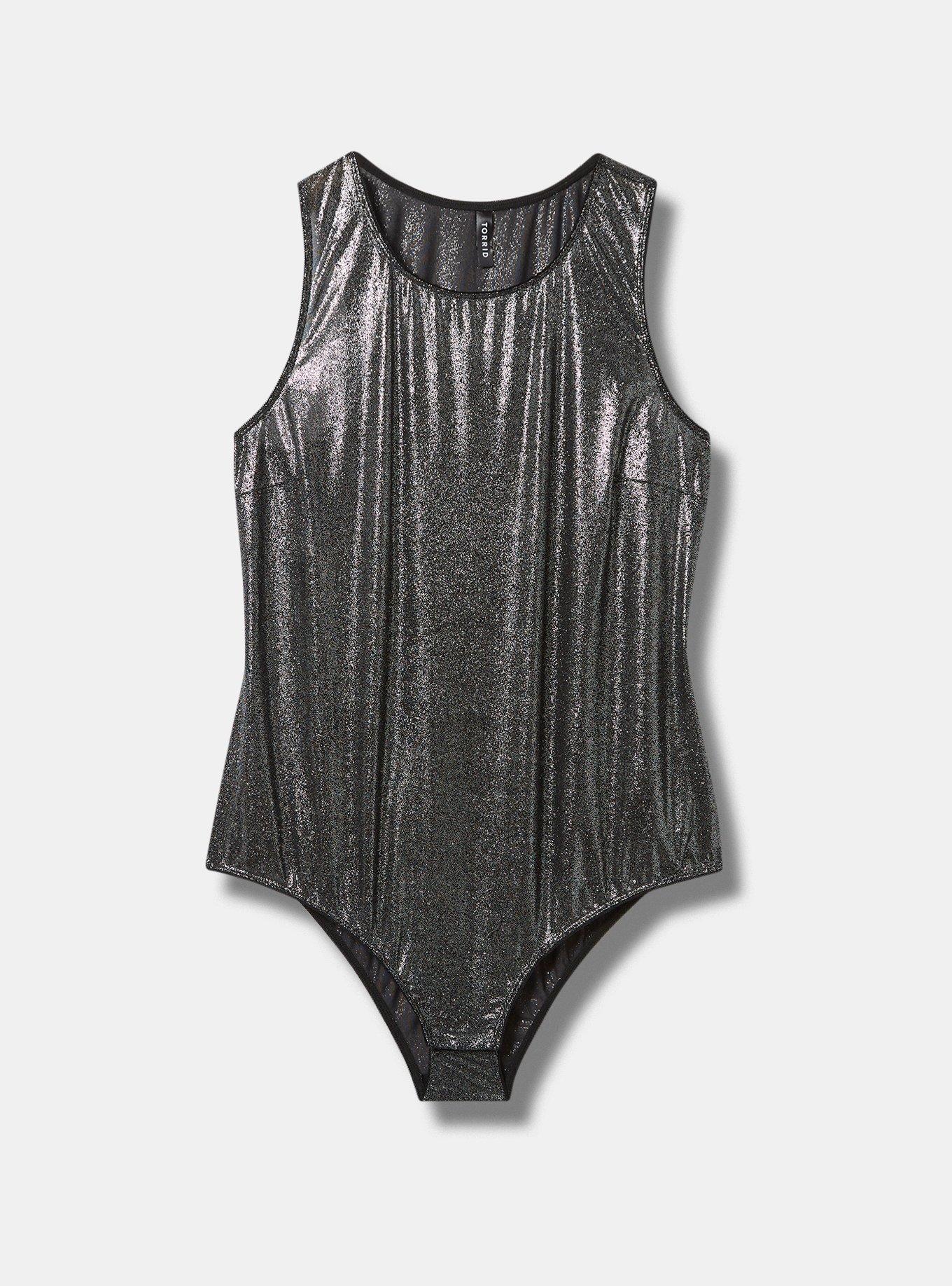 Shimmer Mesh High Neck Bodysuit