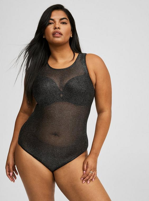 Fishnet High Leg Bodysuit Sleeveless Black Fishnet High Leg Bodysuit Sleeveless Black