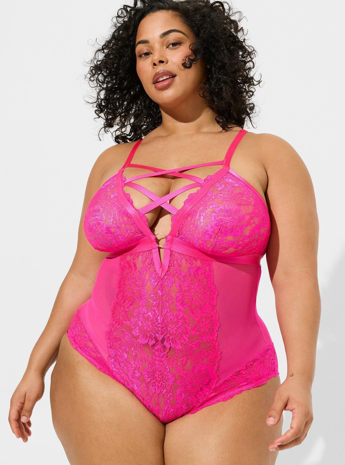 Plus Size - Floral Lace Strappy Bodysuit - Torrid