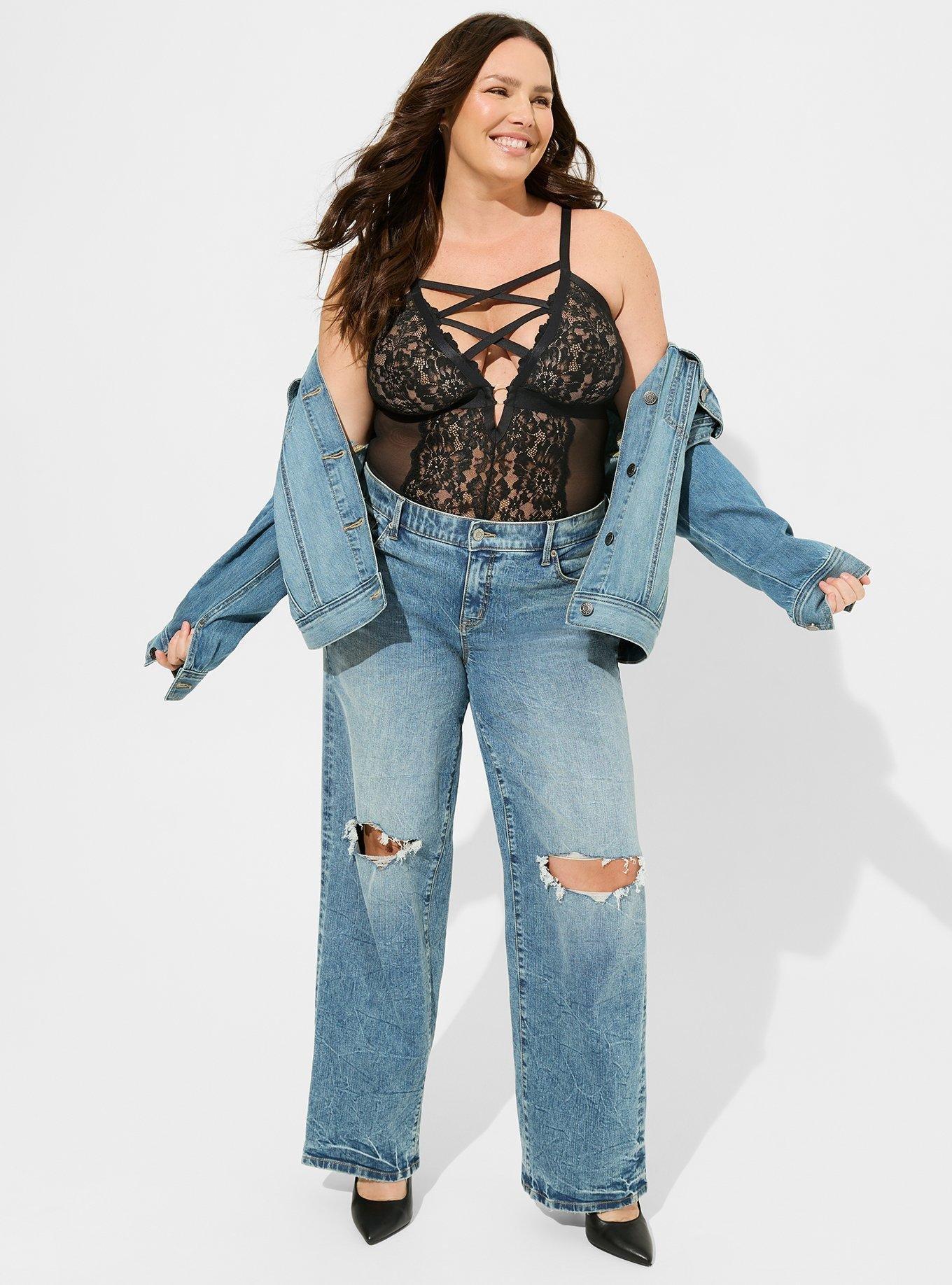 Plus Size - Floral Lace Strappy Bodysuit - Torrid