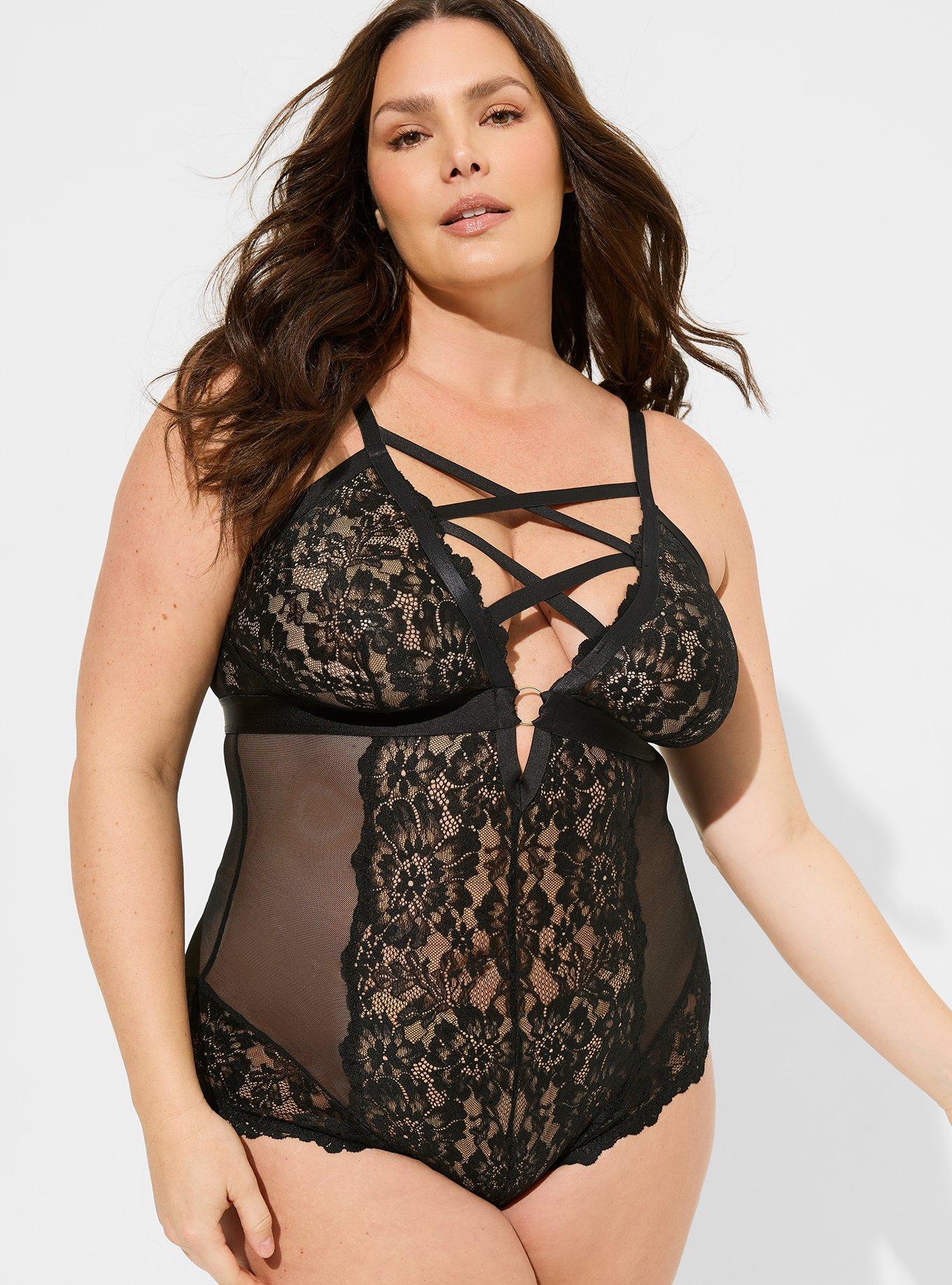 Plus Size - Floral Lace Strappy Bralette - Torrid