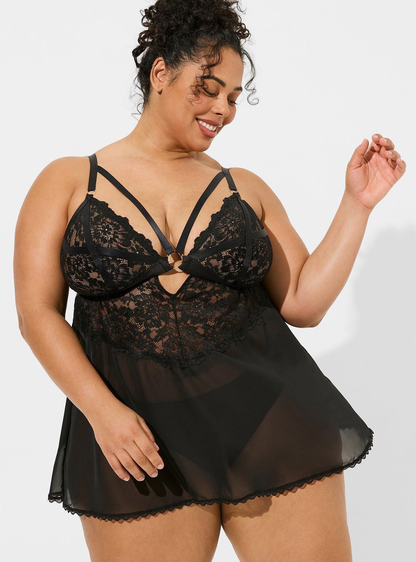 Plus Size - Floral Lace Strappy Babydoll - Torrid