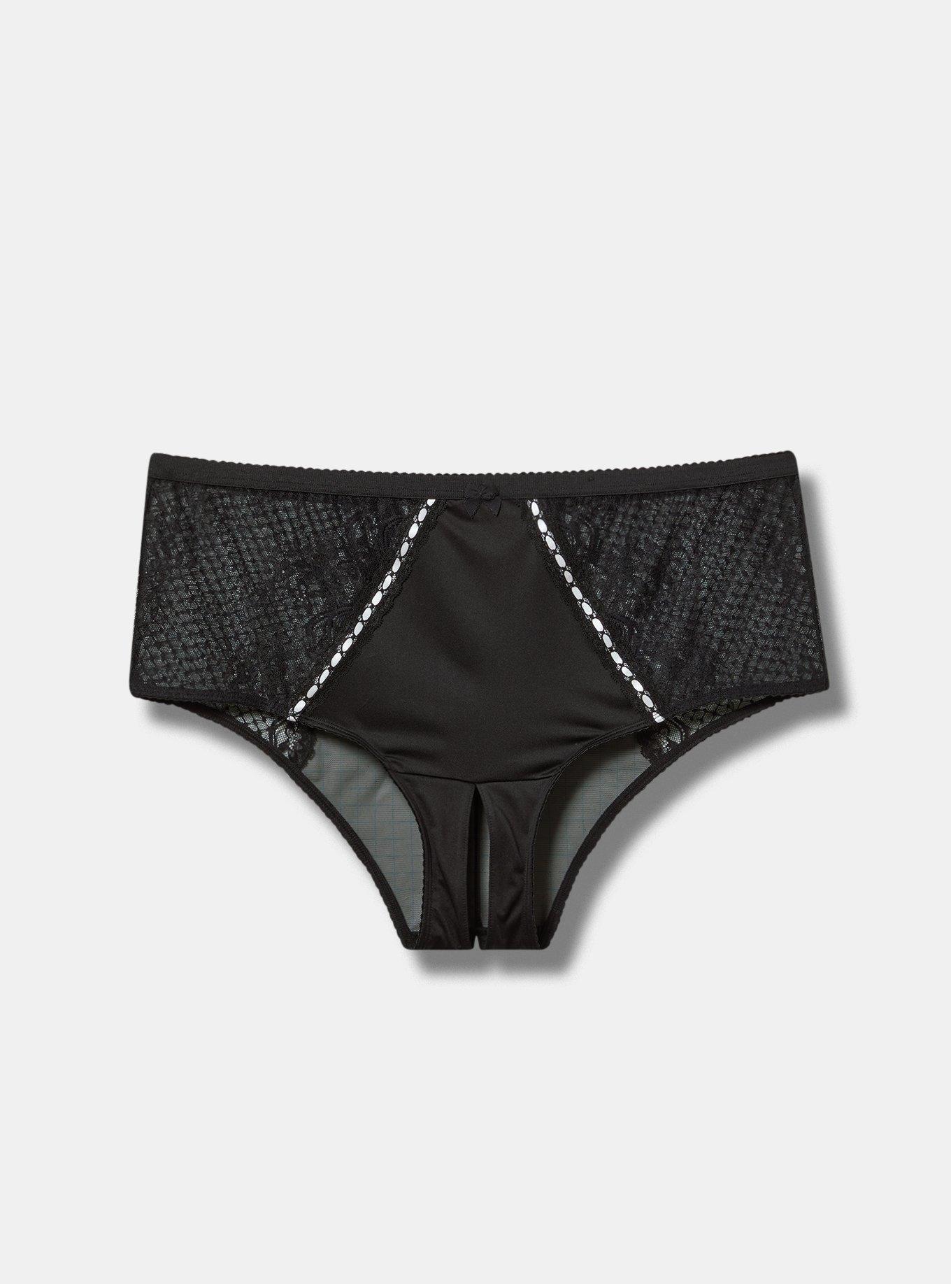 Plus Size - Retro Bombshell Lace High Waist Open Gusset Cheeky