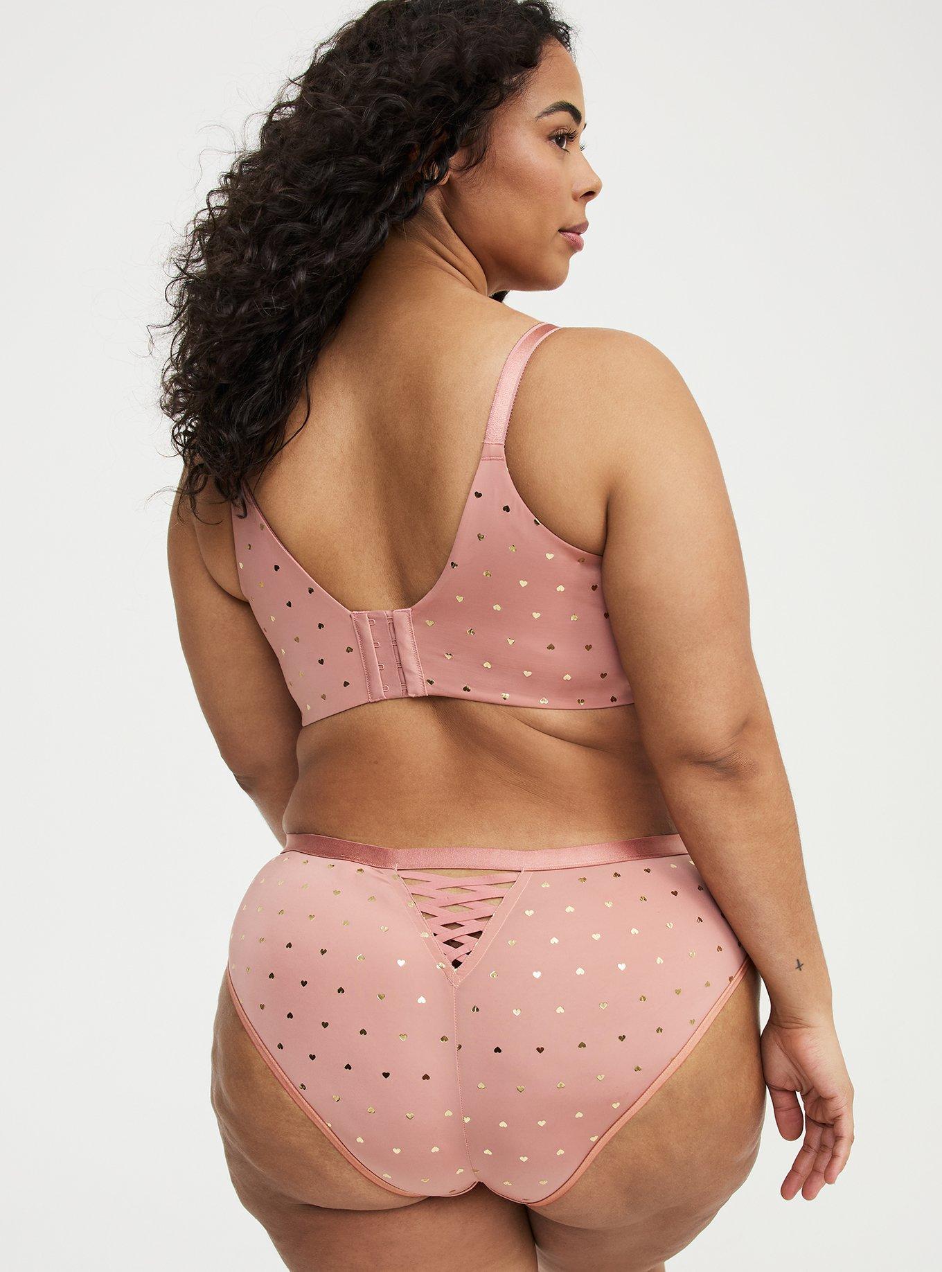 Microfiber Lattice Mid-Rise Hipster Panty, BRANDY HEARTS ASH ROSE, alternate