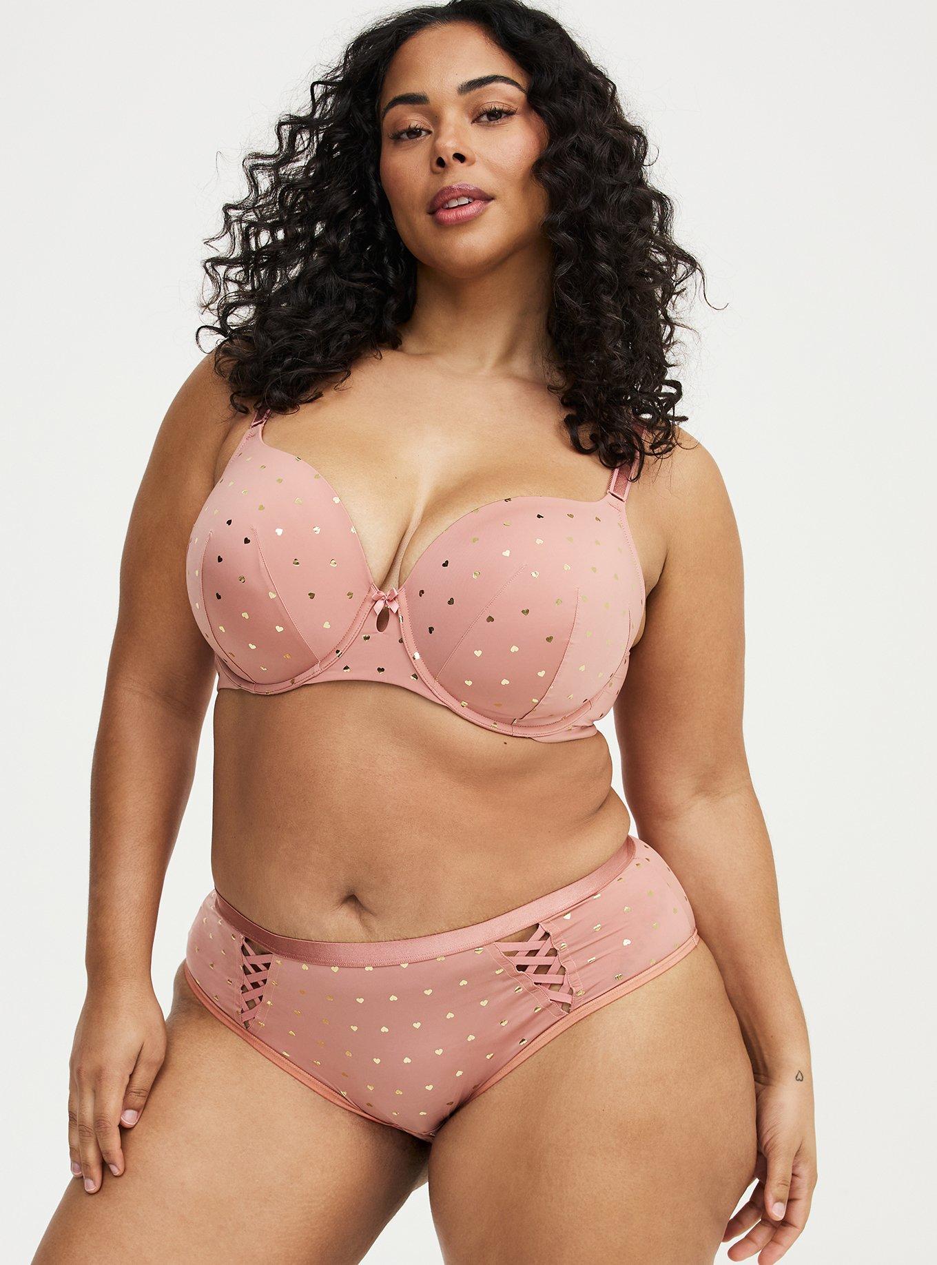 Microfiber Lattice Mid-Rise Hipster Panty, BRANDY HEARTS ASH ROSE, alternate