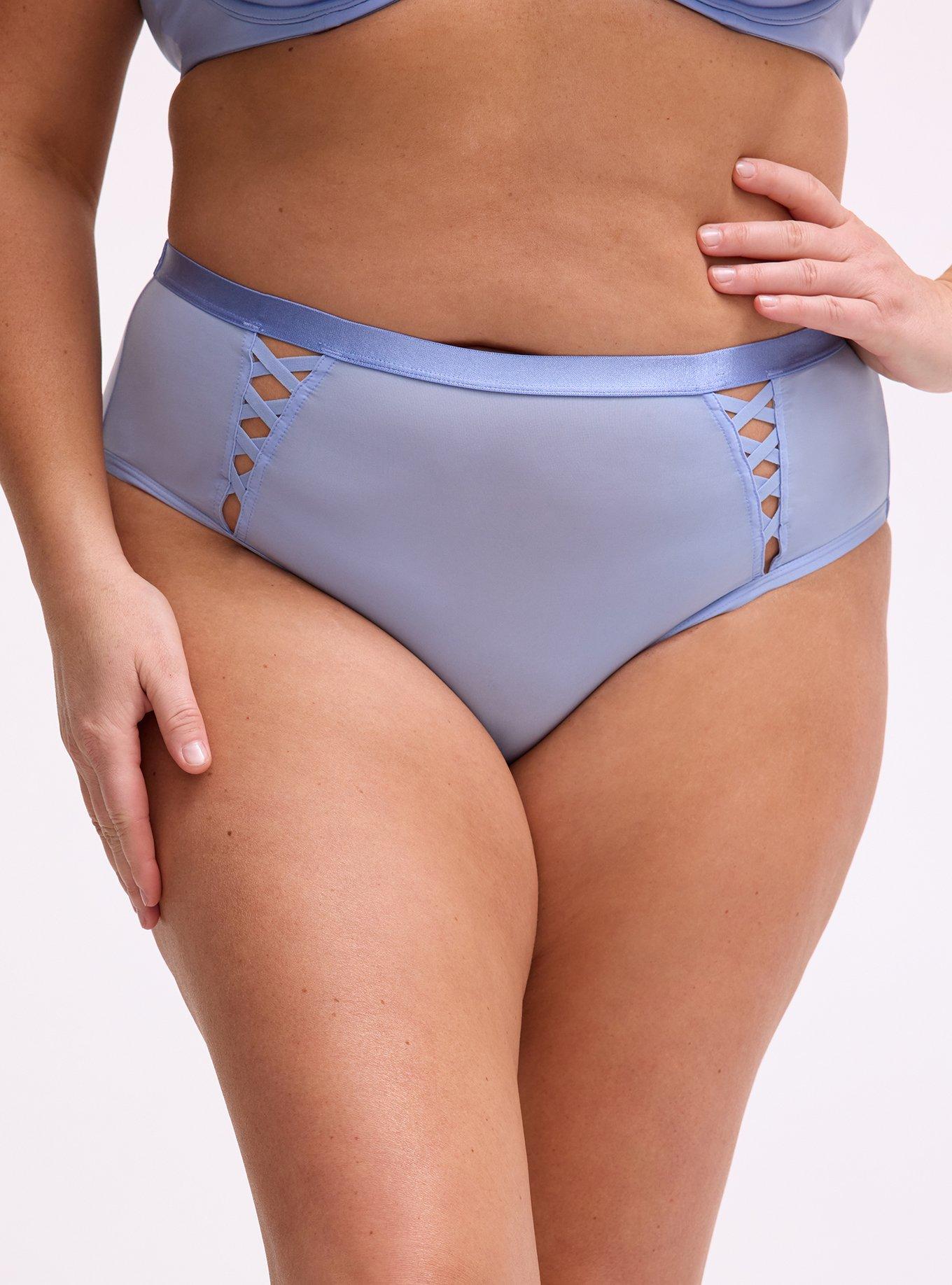 Microfiber Lattice Mid-Rise Hipster Panty, HYDRANGEA, alternate