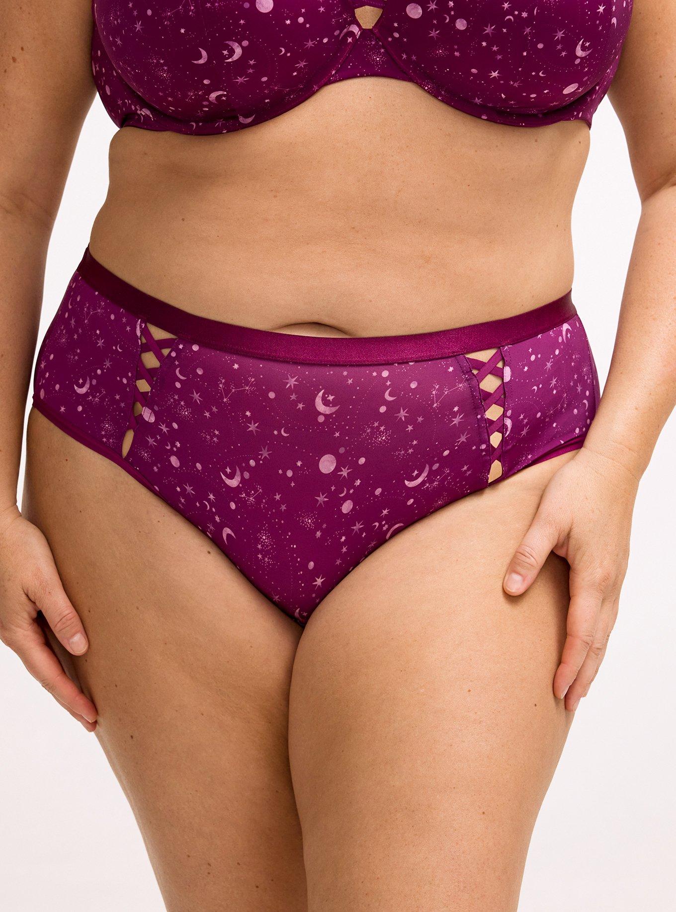 Microfiber Lattice Mid-Rise Hipster Panty, CELESTIAL GLOW PURPLE, alternate