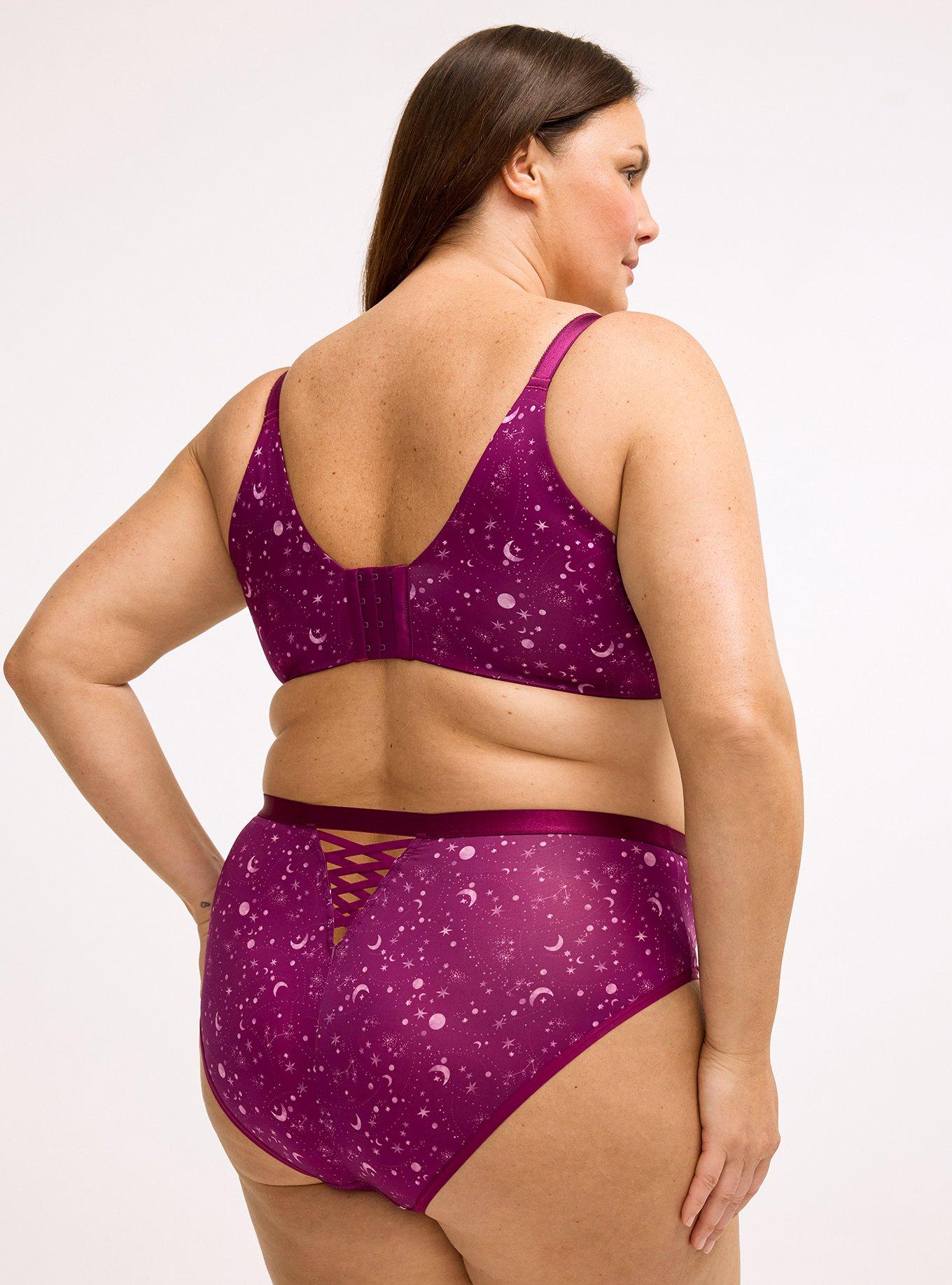 Microfiber Lattice Mid-Rise Hipster Panty, CELESTIAL GLOW PURPLE, alternate