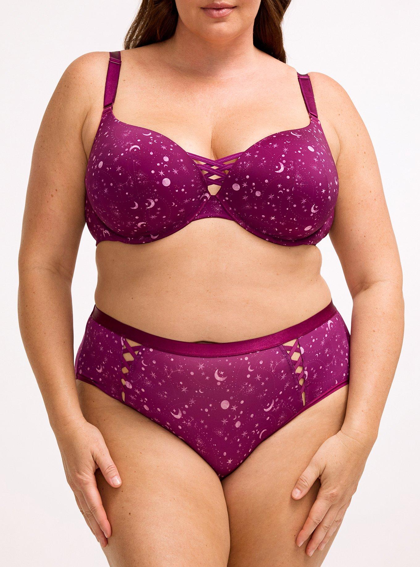 Microfiber Lattice Mid-Rise Hipster Panty, CELESTIAL GLOW PURPLE, alternate