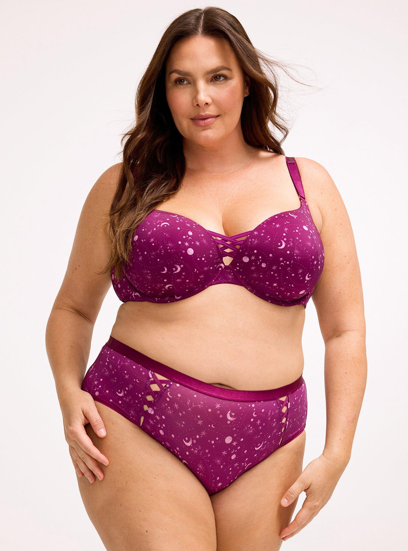 Microfiber Lattice Mid-Rise Hipster Panty, CELESTIAL GLOW PURPLE, hi-res