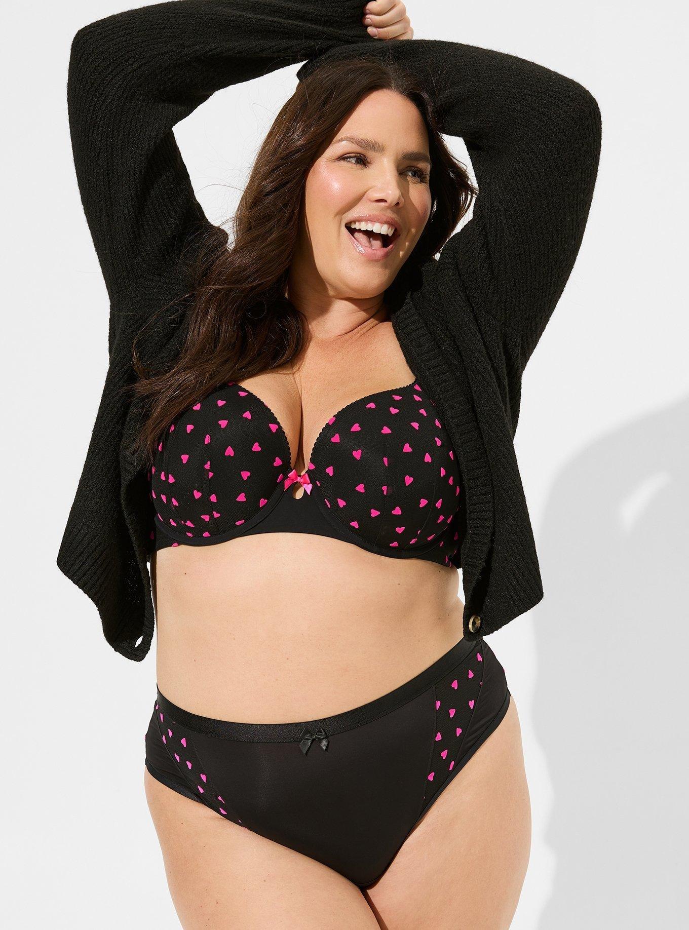 Torrid Adorable Black w/Blue Polka Dots Bralette & Panty Set Plus