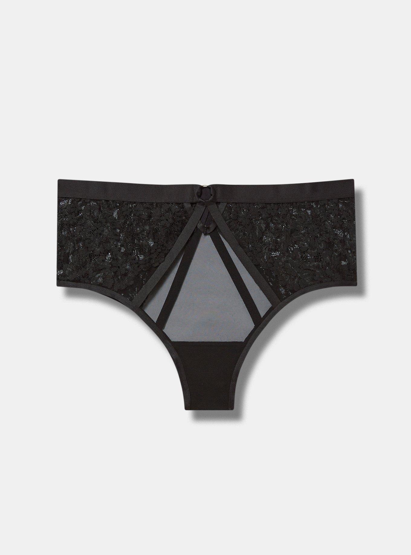 Victoria's Secret Very Sexy Micro Insert Lace-Up Cheeky Thong Panty Rose  Lace