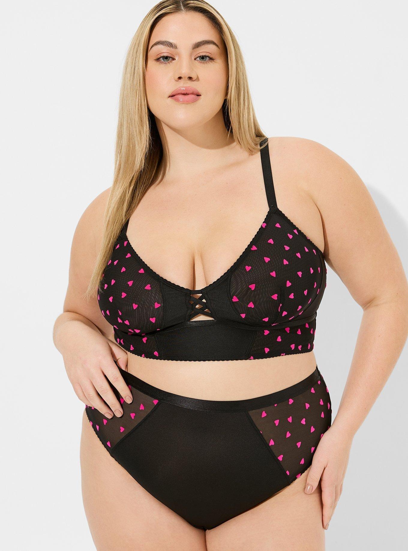 Plus Size - French Hearts 3 Piece Cup Bralette - Torrid