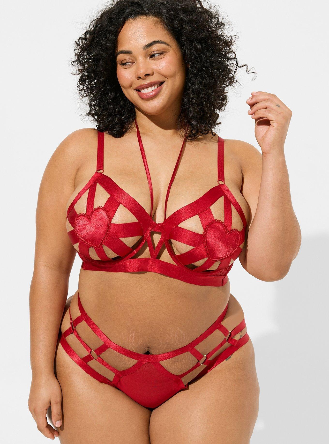 Plus Size - Strappy Heart Open Cup Bra - Torrid