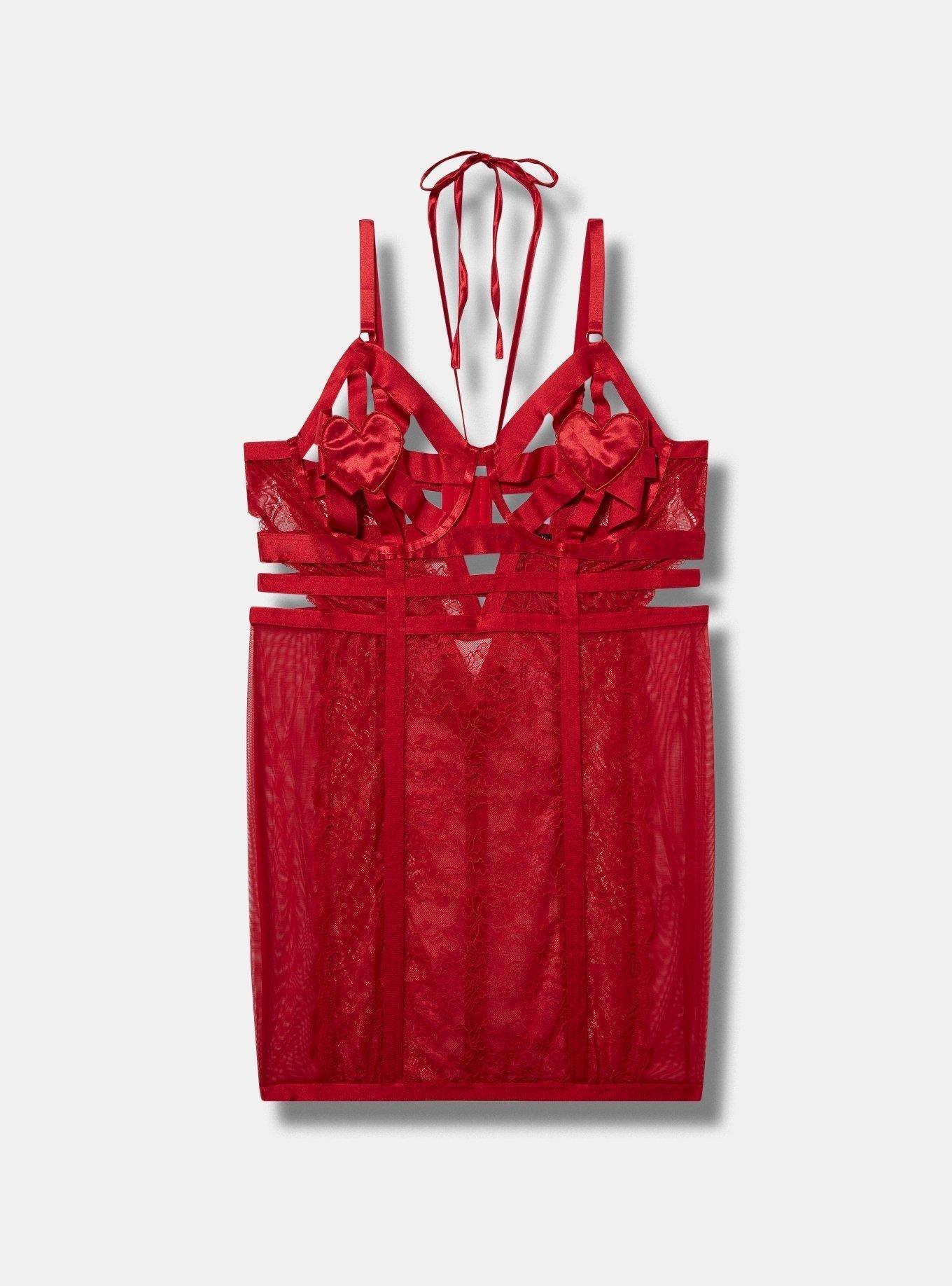 Strappy Heart Open Cup Chemise