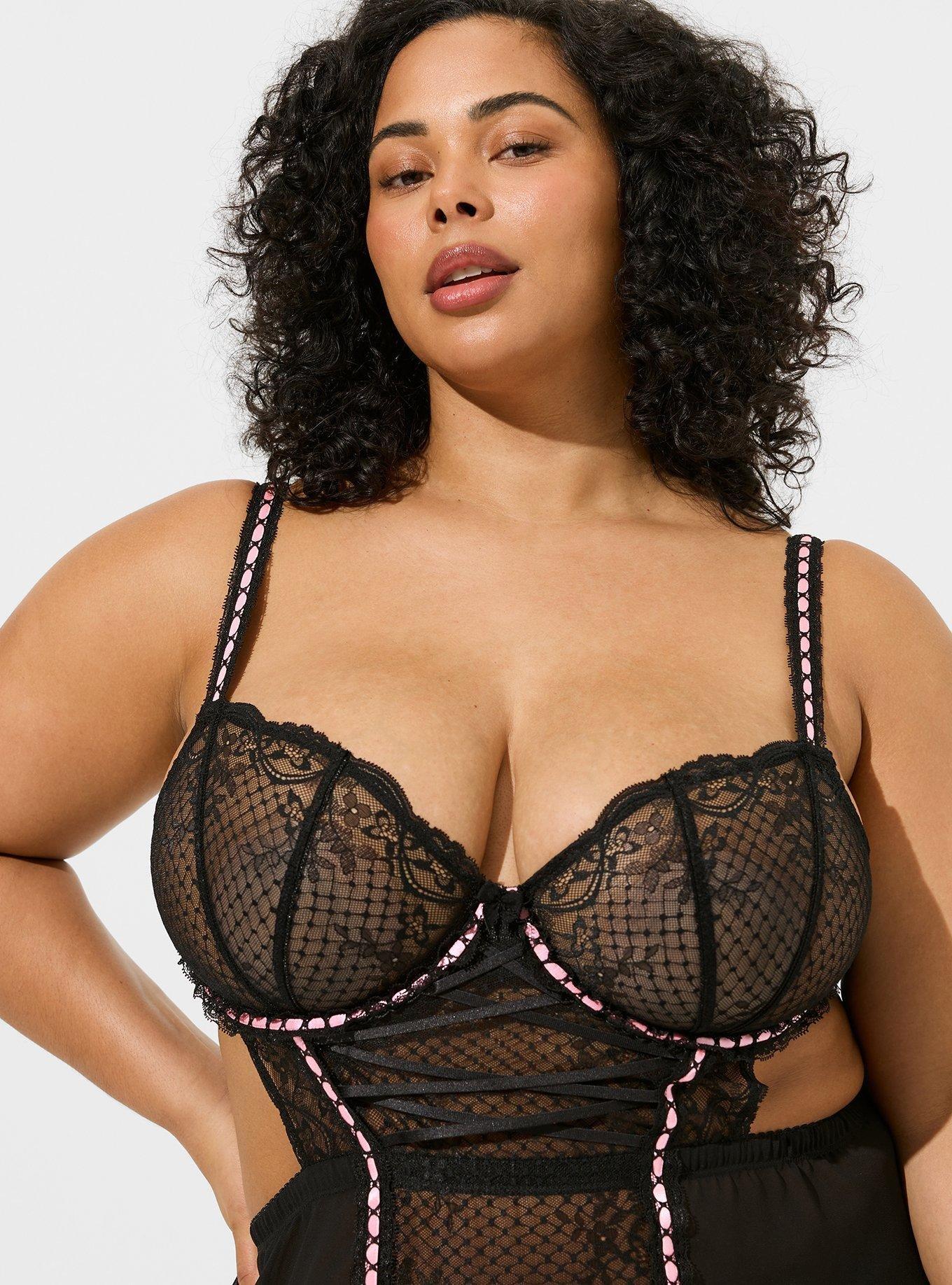 Plus Size - Full Coverage Unlined Bombshell Lace Straight Back Bra - Torrid