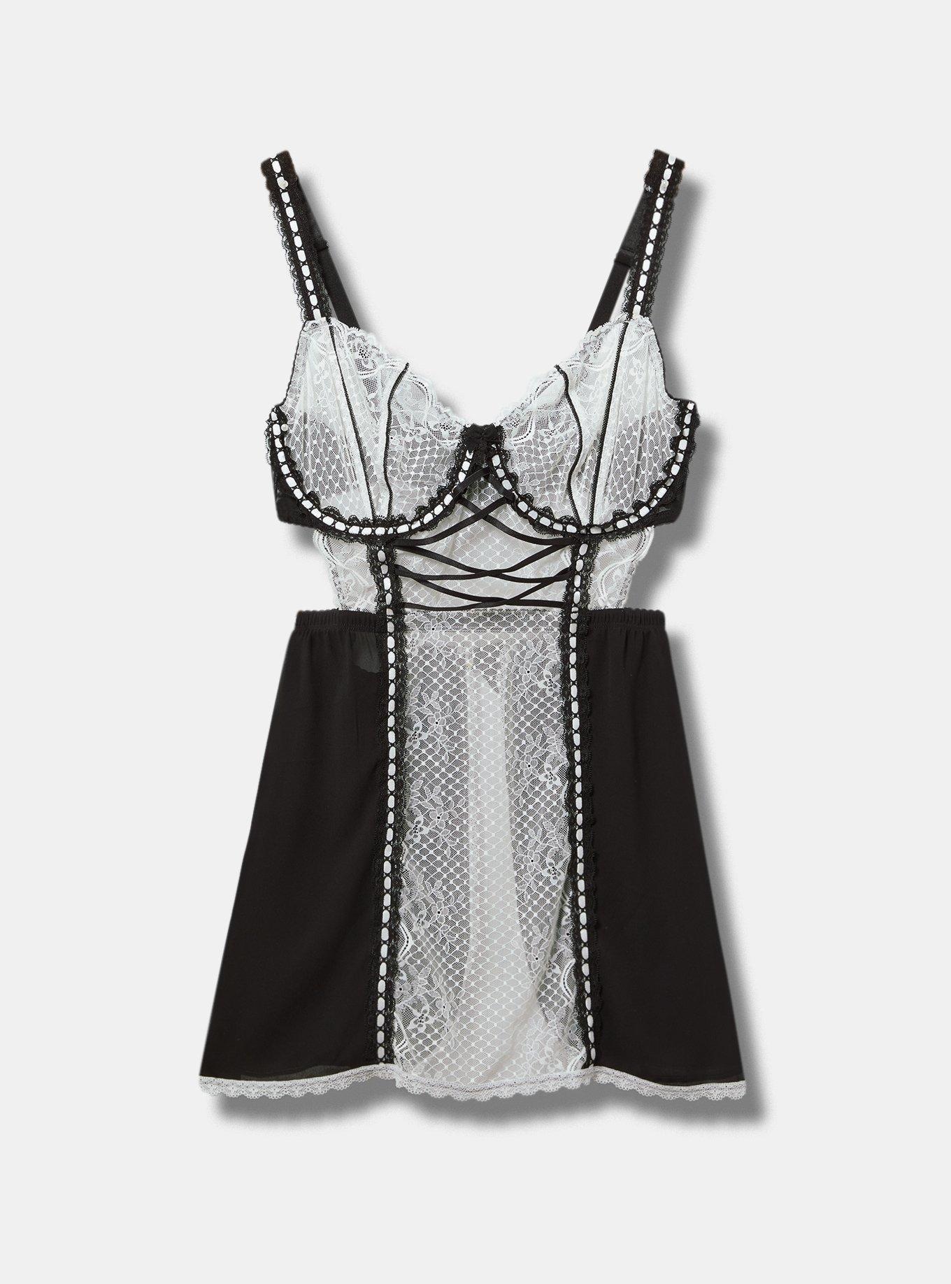 Retro Bombshell Lace French Maid Apron Skirt