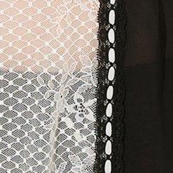 Retro Bombshell Lace French Maid Apron Skirt, BLACK WHITE, swatch