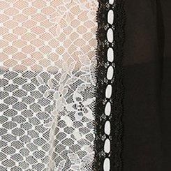Plus Size Retro Bombshell Lace French Maid Apron Skirt, BLACK WHITE, swatch