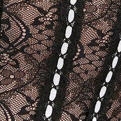 Retro Bombshell Lace Corset, BLACK WHITE, swatch