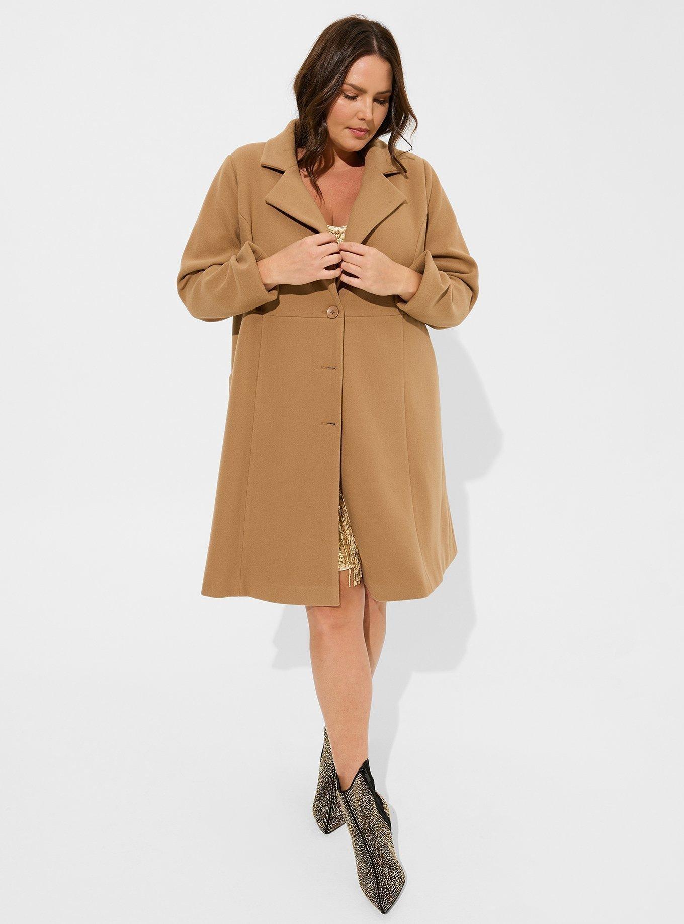 Plus Size - Wool Fit And Flare Coat - Torrid