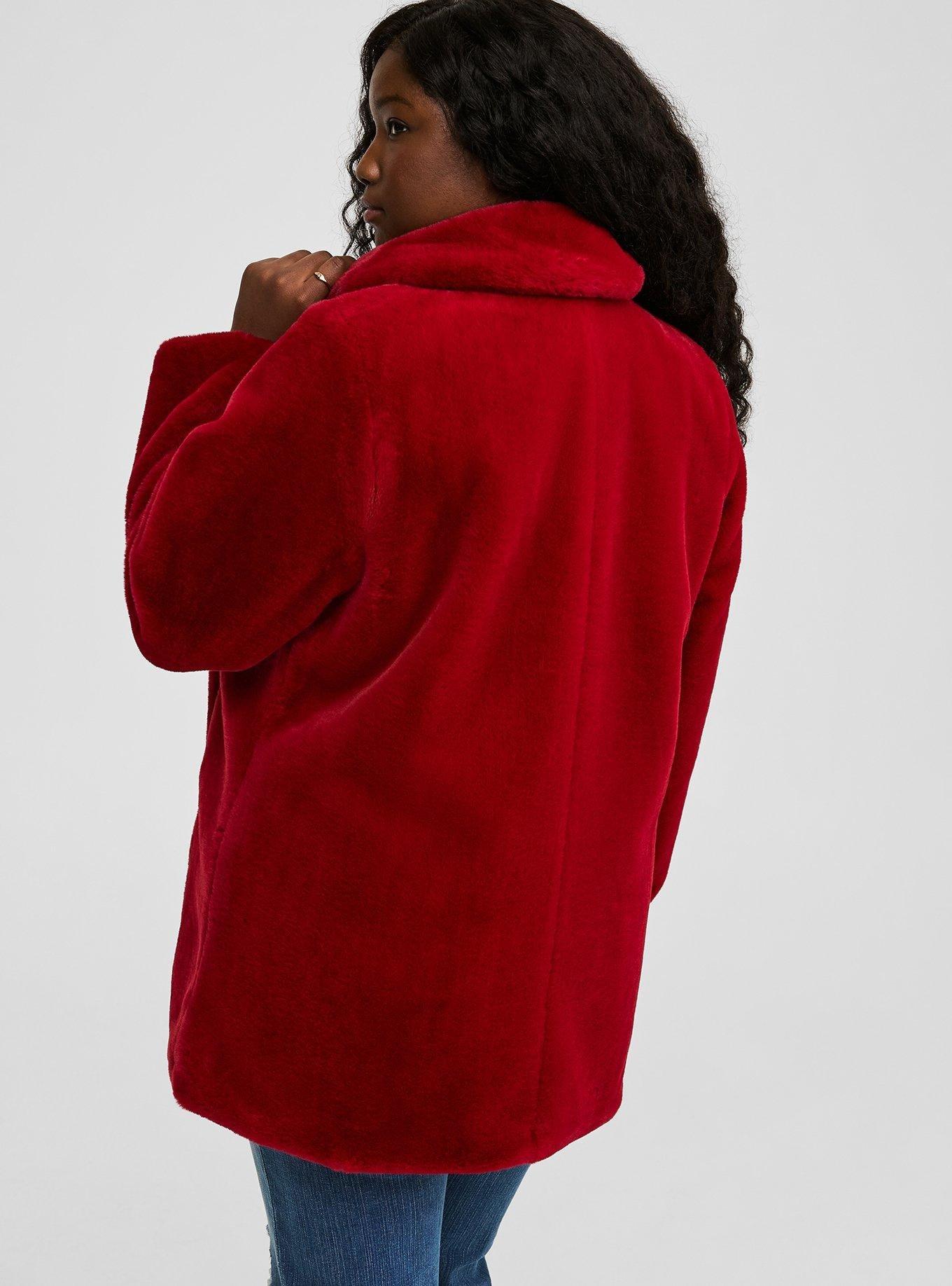 Plus Size - Faux Fur Longline Coat - Torrid